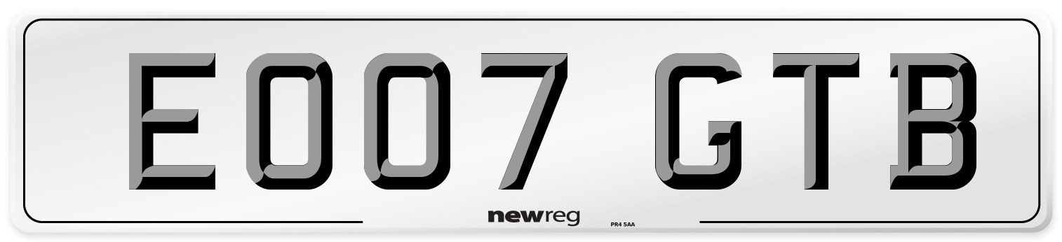 EO07 GTB Number Plate from New Reg